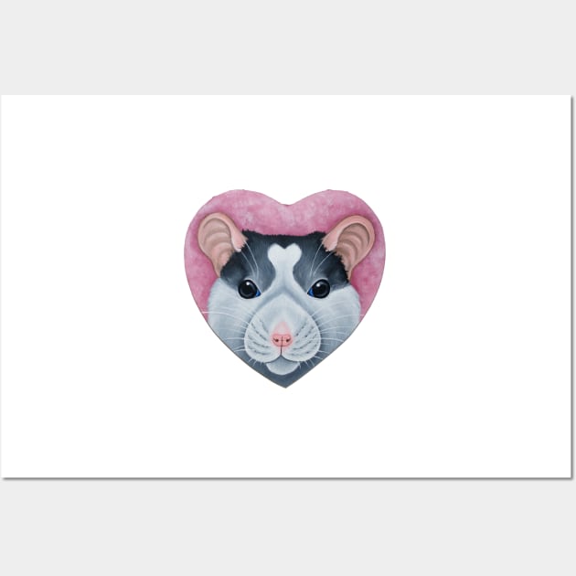 Heart Rat - Roan/Husky Fancy Rat Wall Art by WolfySilver